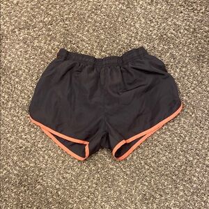 Black Women's Athletic Shorts with Coral Trim